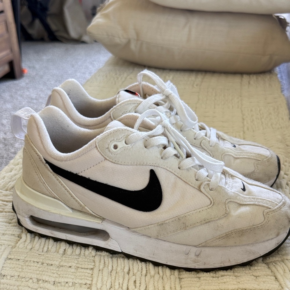 Nike womens White Sneakers with Black Swoosh